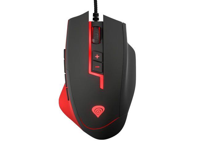 Natec Genesis MMO gaming mouse GX85, laser, USB, 8200 DPI, AVAGO 9800, black-red