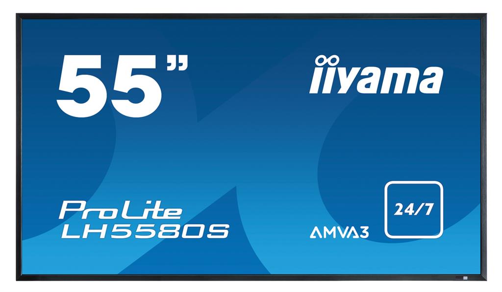 LCD 55'' Prolite LH5580S AMVA3 LED, FHD, 6.5ms, 2xHDMI, DVI, DP, speakers, black