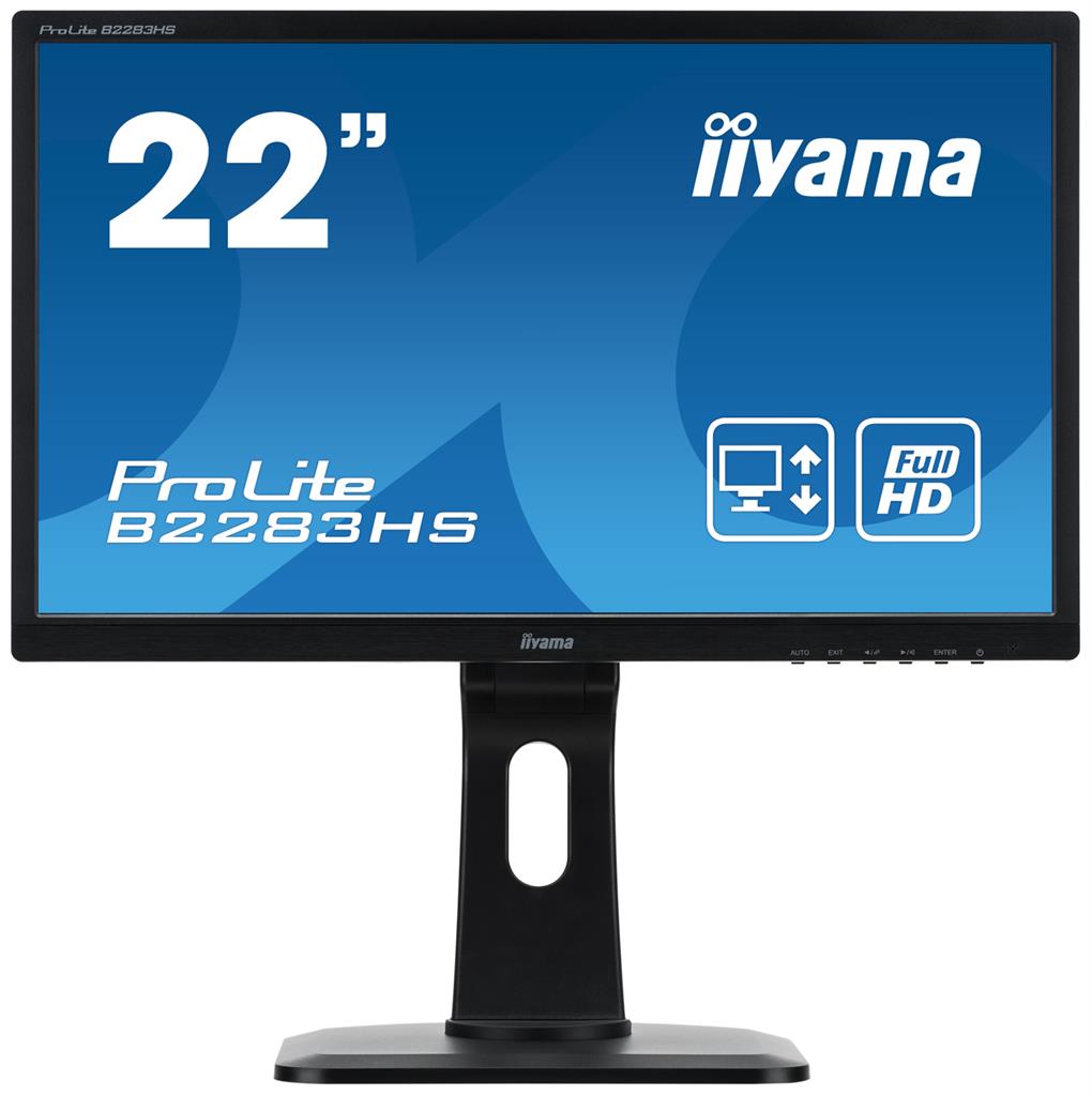 Iiyama LCD-LED Prolite B2283HS-B1 22'', TN LED, Full HD, 2ms, VGA, DVI-D, repro