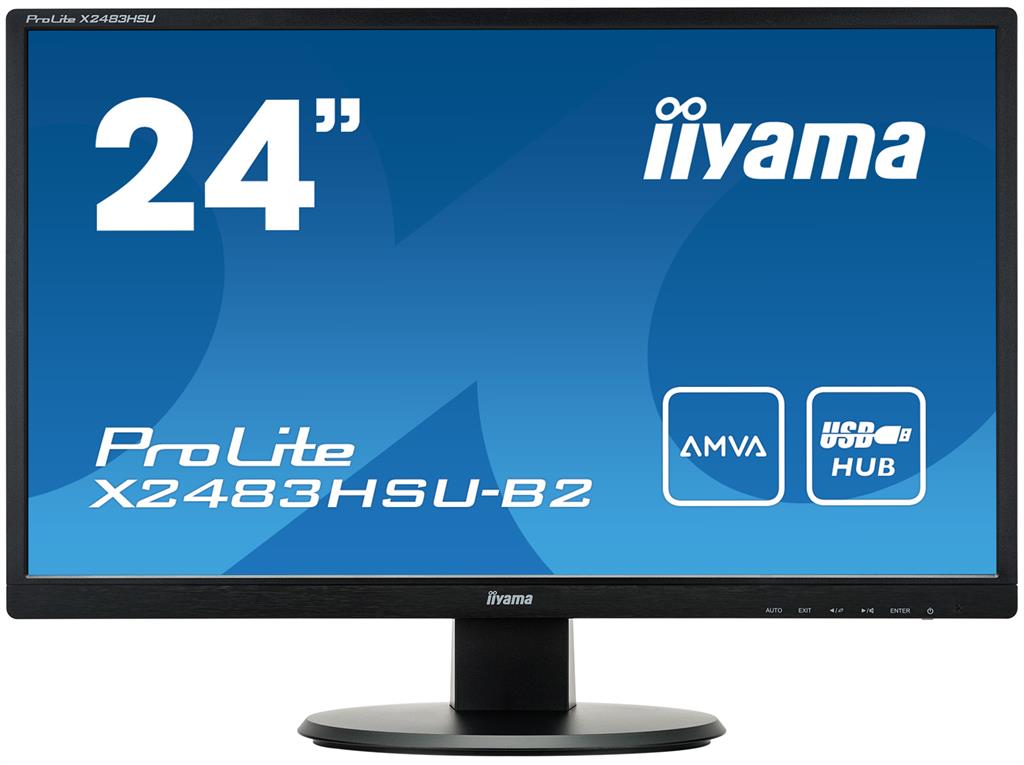 Monitor Iiyama X2483HSU-B2 24inch, Full HD, AMVA+, DVI, HDMI, USB, Speakers