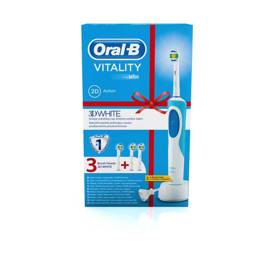Toothbrush Oral-B Braun D12.513W + EB18-2 Oral-B Vitality White