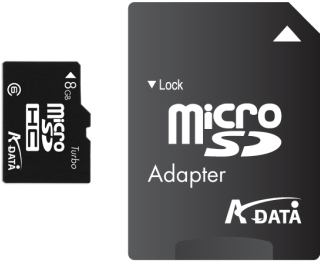 ADATA micro SDHC karta 8GB Class 6 + adaptÃ©r SDHC