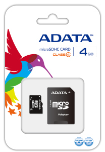ADATA micro SDHC karta 4GB Class 4 + adaptÃ©r SDHC