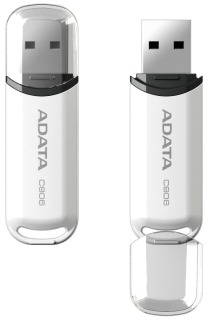 ADATA Classic Series C906 32GB USB 2.0 flashdisk, snap-on cap design, bÃ­lÃ½