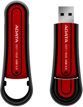 ADATA Superior Series S107 16GB USB 3.0 flashdisk, odolnÃ½ vodÄ a nÃ¡razu, ÄervenÃ½