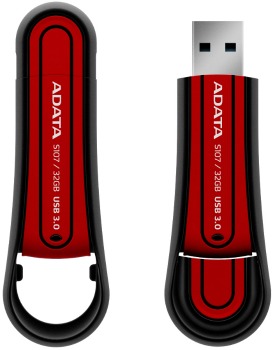 ADATA Superior Series S107 32GB USB 3.0 flashdisk, odolnÃ½ vodÄ a nÃ¡razu, ÄervenÃ½