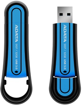 ADATA Superior Series S107 32GB USB 3.0 flashdisk, odolnÃ½ vodÄ a nÃ¡razu, modrÃ½