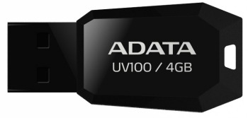 ADATA DashDriveâ¢ Series UV100 4GB USB 2.0 flashdisk, slim, ÄernÃ½