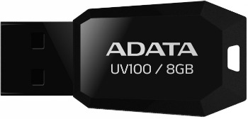 ADATA DashDriveâ¢ Series UV100 8GB USB 2.0 flashdisk, slim, ÄernÃ½
