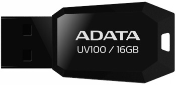 ADATA DashDriveâ¢ Series UV100 16GB USB 2.0 flashdisk, slim, ÄernÃ½