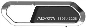 ADATA Sporty Series S805 32GB USB 2.0 flashdisk, kovovÃ½ karabinovÃ½ rÃ¡m, Å¡edÃ½