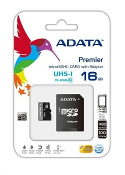 ADATA Premier micro SDHC karta 16GB UHS-I U1 Class 10 + adaptÃ©r SDHC