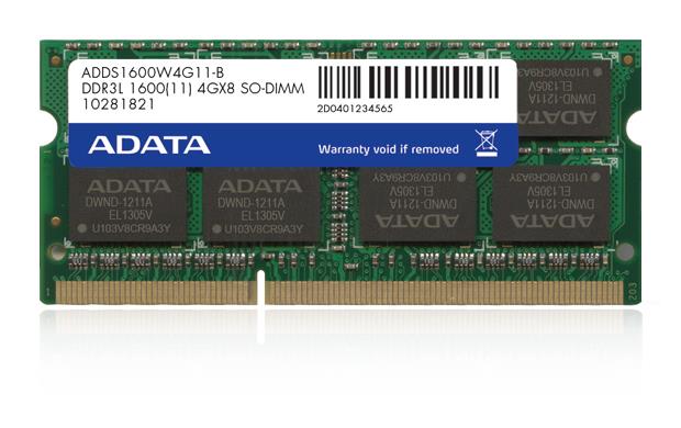 ADATA 4GB 1600MHz DDR3L CL11 SODIMM 1.35V Retail