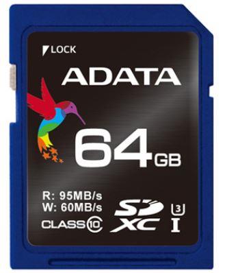 ADATA Premier Pro SDXC karta 64GB UHS-I U3 Class 10 (95/60MB/s)