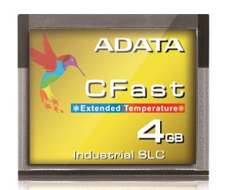 ADATA CFast karta Industrial, SLC, 4GB ,-40 aÅ¾ 85Â°C (165MB/s / 170MB/s),bulk