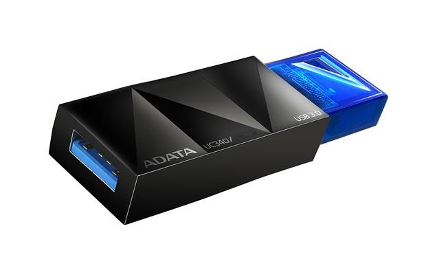 ADATA DashDriveâ¢ Series UC340 128GB USB 3.0 flashdisk, modrÃ½
