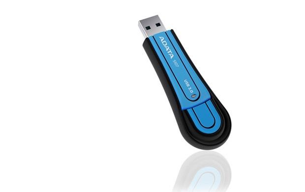ADATA Superior Series S107 128GB USB 3.0 flashdisk, odolnÃ½ vodÄ a nÃ¡razu, modrÃ½
