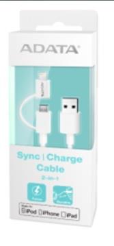 ADATA SynchronizaÄnÃ­ a napÃ¡jecÃ­ kabel, USB & microUSB, MFi (iPhone, iPad, iPod)