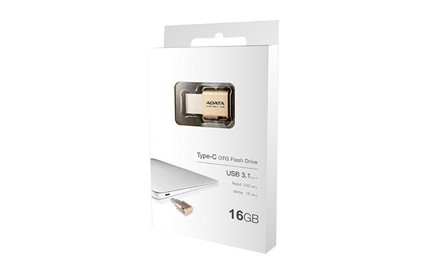 ADATA DashDriveâ¢ Series UC350 16GB USB 3.0 flashdisk, zlatÃ½
