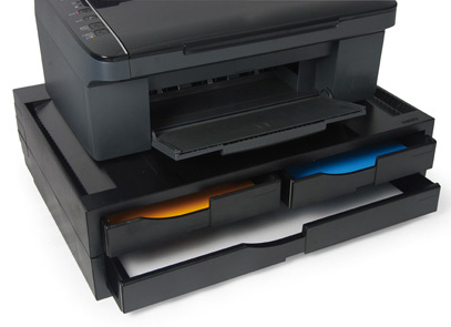 A3/A4 Organizer/Stand for printers, MFP's and monitors (black, 3 drawers)