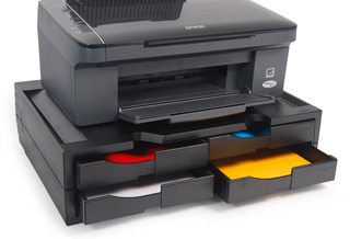 A4 Organizer/Stand for printers, MFP's and monitors (black, 4 drawers)