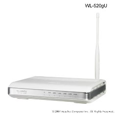Asus WL-520gU Wireless 802.11g Router, 4xLAN, 1xWAN, USB PrintServer