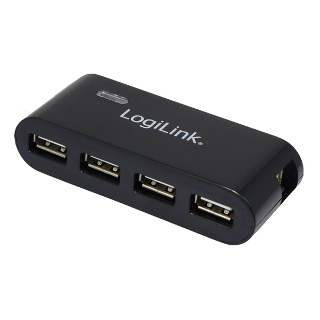 LOGILINK - HUB USB 2.0 4-portovÃ½ a napÃ¡jenÃ­m (ÄernÃ½)