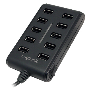 LOGILINK - HUB USB 2.0 10-portovÃ½ s vypÃ­naÄem ON / OFF