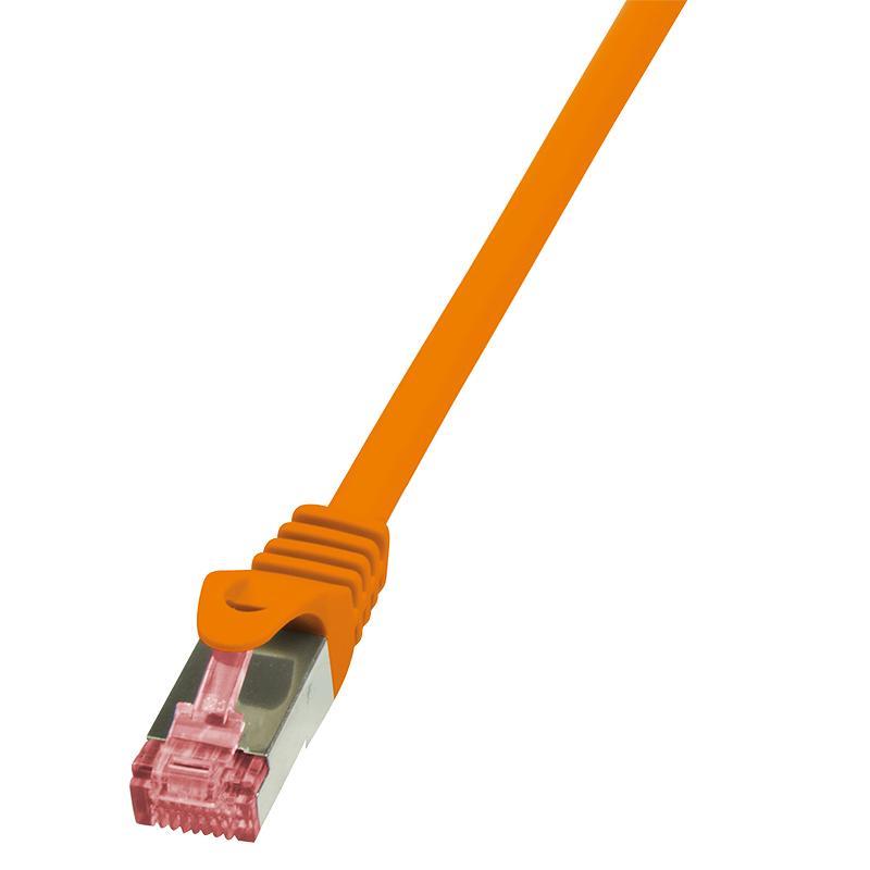 LOGILINK - Patch kabel Cat.6 S/FTP PIMF PrimeLine 0,5m oranÅ¾ovÃ½