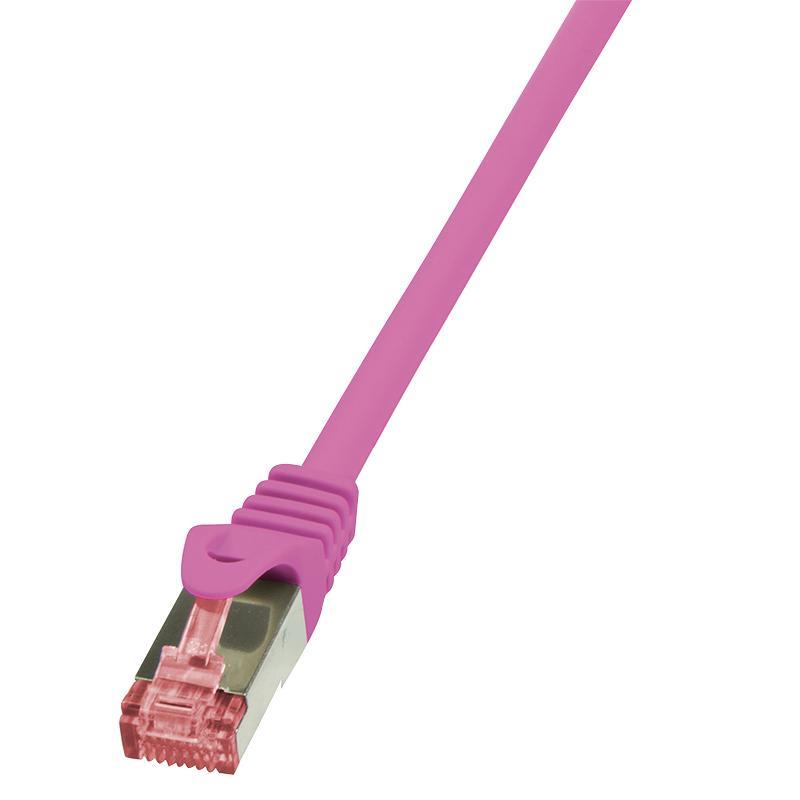 LOGILINK - Patch kabel Cat.6 S/FTP PIMF PrimeLine 0,5m rÅ¯Å¾ovÃ½