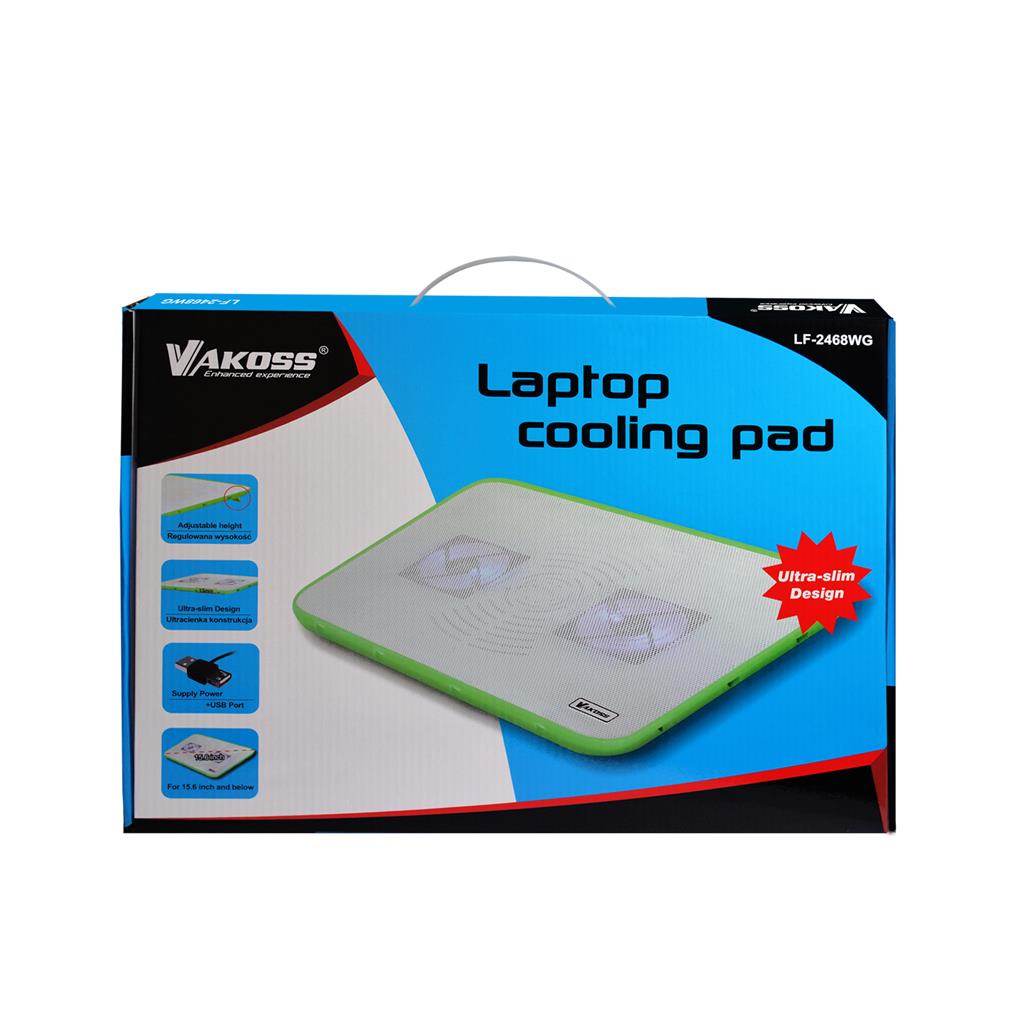 VAKOSS ChladÃ­cÃ­ podloÅ¾ka pod notebook 17'' LF-2468WG bÃ­lo-zelenÃ¡