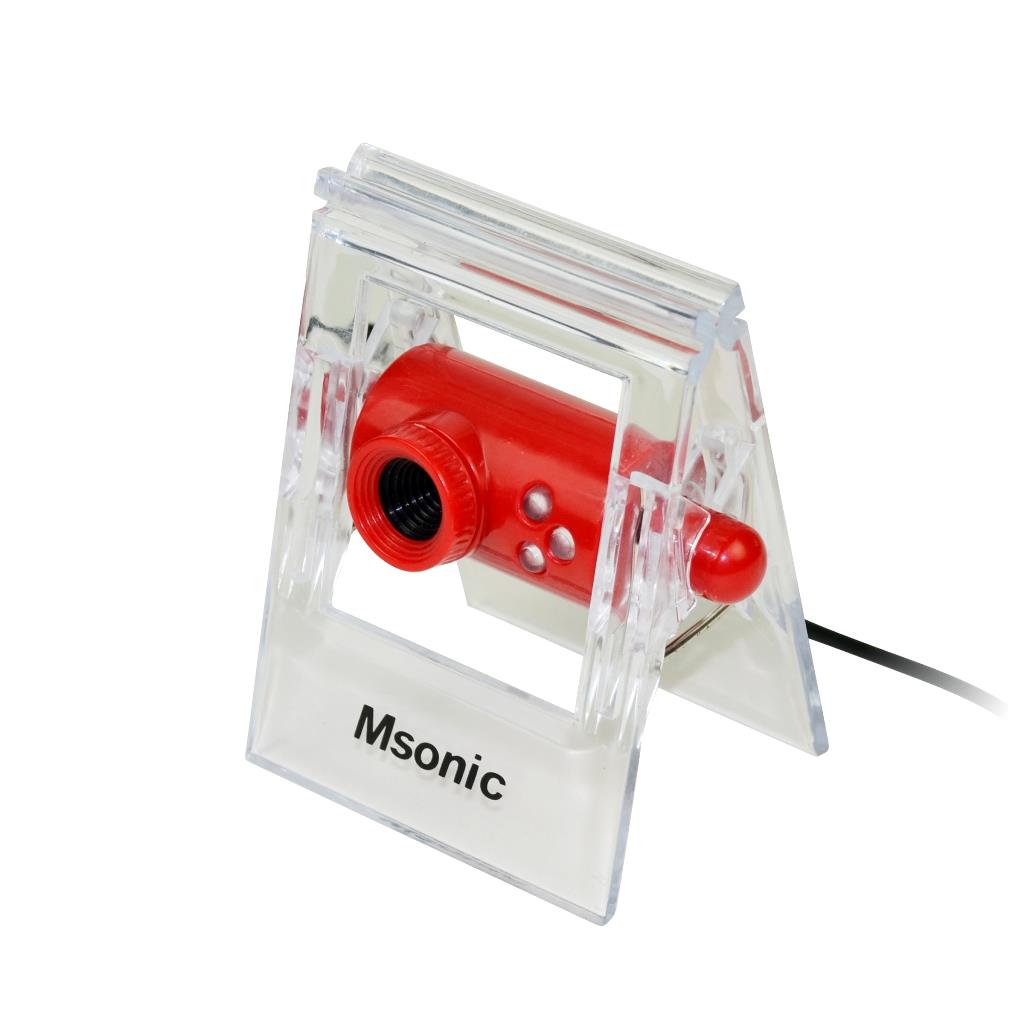 MSONIC webovÃ¡ kamera s mikrofonem USB 2.0, 3 led, MR1803R ÄervenÃ¡