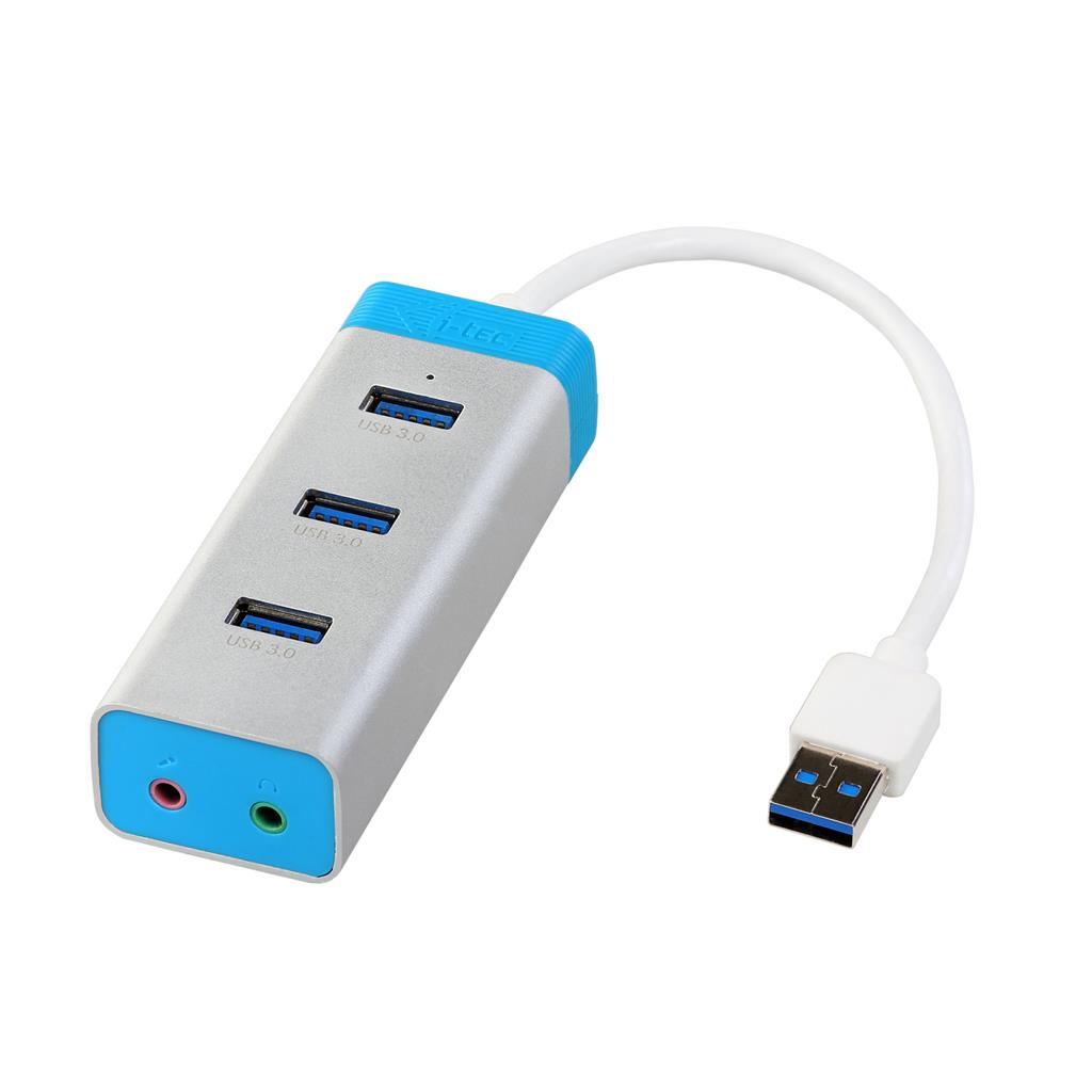 i-tec USB 3.0 Metal HUB 3 Port with Audio Adapter, Notebook Ultrabook Tablet