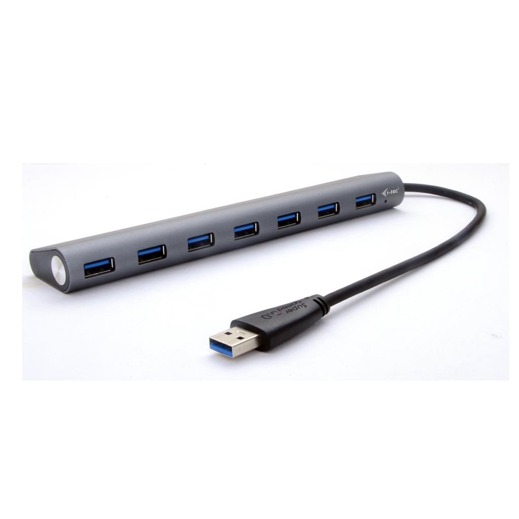 i-tec USB 3.0 Metal Charging HUB 7 Port s napÃ¡jecÃ­m adaptÃ©rem, 7x USB 3.0 nabÃ­je