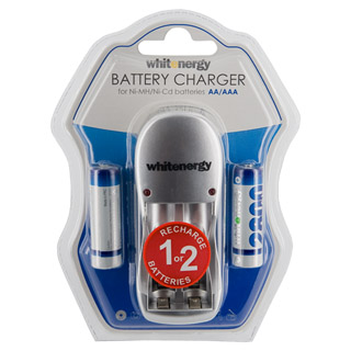 Whitenergy nabÃ­jeÄka pro 2 baterie AA/AAA + 2xAA/R6 2800mAh - blister