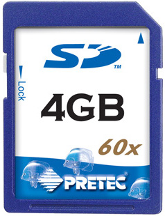 Pretec SecureDigital SD 4GB 60x HighSpeed - ne SDHC (pÅenos aÅ¾ 9MB/s)