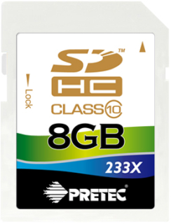 Pretec SDHC 8 GB class 10 ( 35MB/s, 10MB/s )