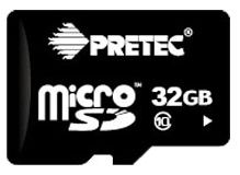 Pretec Micro SDHC 32GB CLASS 10 (HD Video Card) + SD adapter