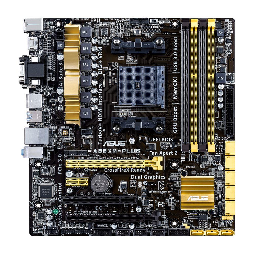 ASUS A88XM-PLUS, A88X Bolton D4, DualDDR3-2133, 8xSATA3, HDMI, DVI, RAID, mATX