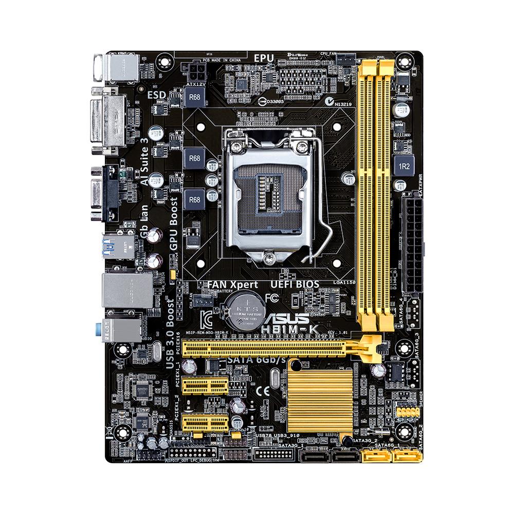 ASUS H81M-K, H81, DualDDR3-1600, SATA3, DVI, uATX