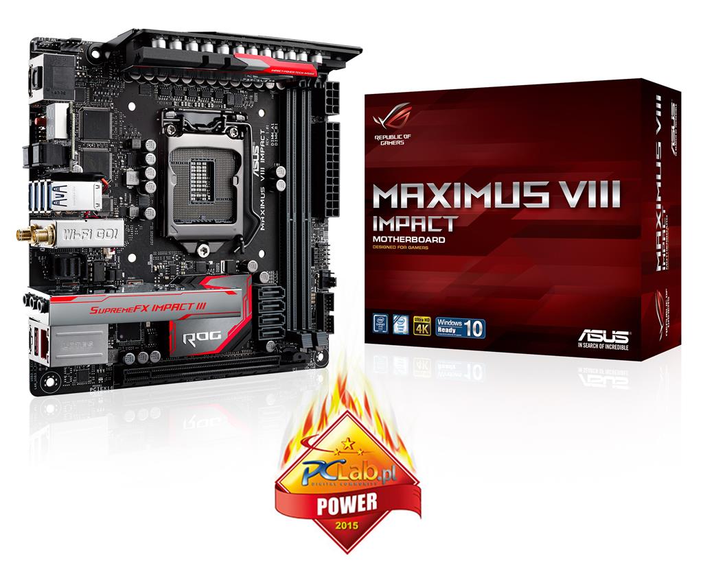 ASUS MAXIMUS VIII IMPACT, Z170, DualDDR4-2133, SATA3, HDMI, USB 3.1, mITX