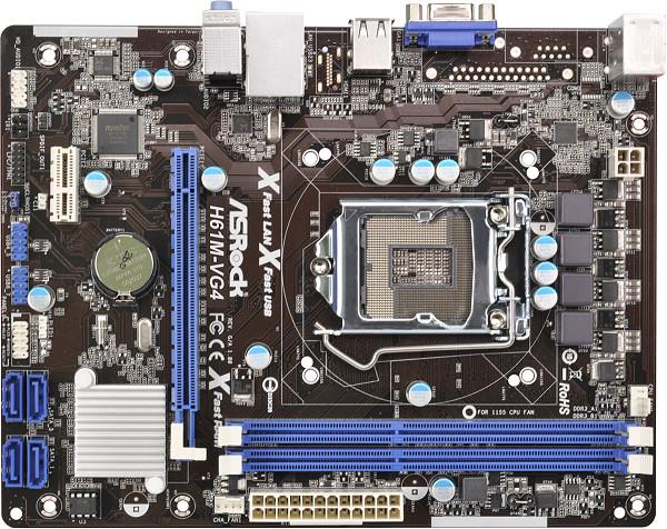 ASRock H61M-VG4, H61, DualDDR3-1600, 4xSATA2, mATX, BULK