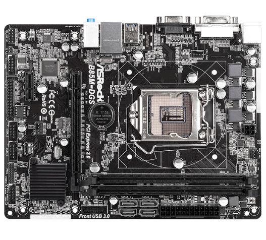 ASRock B85M-DGS, B85, DualDDR3-1600, SATA3, DVI, D-Sub, mATX