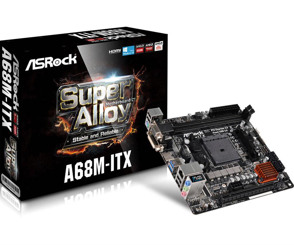 ASRock A68M-ITX, A68H, DualDDR3-2133, SATA3, RAID, HDMI, DVI, D-Sub, mITX