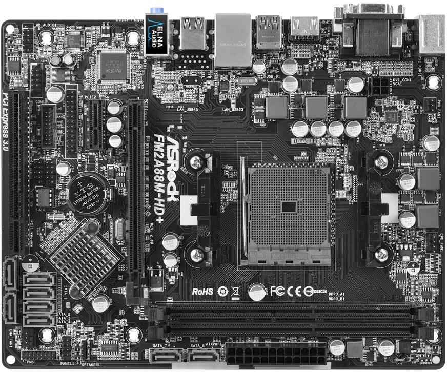 ASRock FM2A88M-HD+ R3.0, A88X, DualDDR3-2133, SATA3, RAID, HDMI, DVI, D-Sub mATX