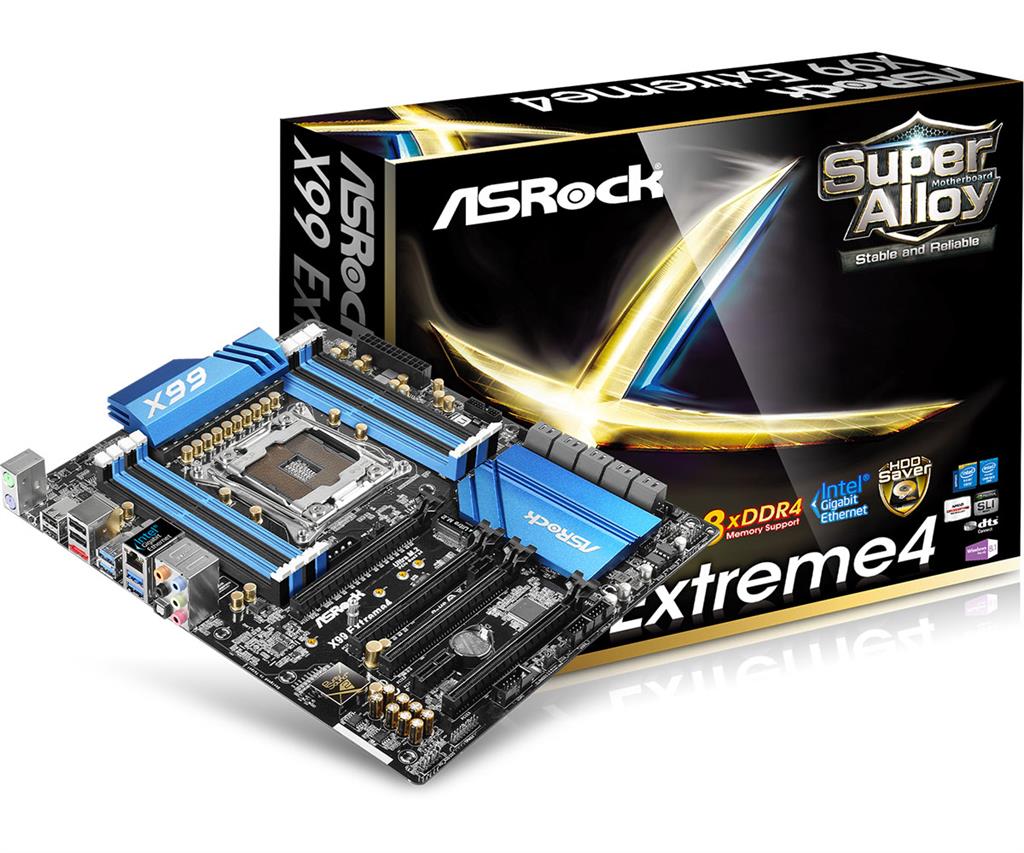 ASRock X99 Extreme4, X99, QuadDDR4-2133, SATA3, eSATA, RAID, USB 3.0, ATX