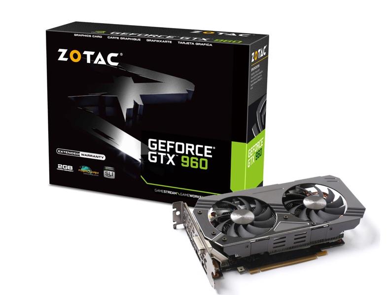 ZOTAC GeForce GTX 960, 2GB DDR5 (128 Bit), HDMI, DVI, 3xDP, Medium Pack