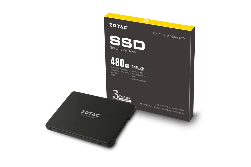ZOTAC SSD 2.5'', 480 GB, SATA3, write:read (500MB/s; 520MB/s)