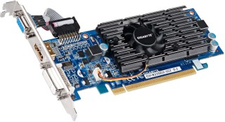 Gigabyte GeForce CUDA GT 210, 1GB DDR3 (64 Bit), HDMI, DVI, D-SUB, LP, BOX