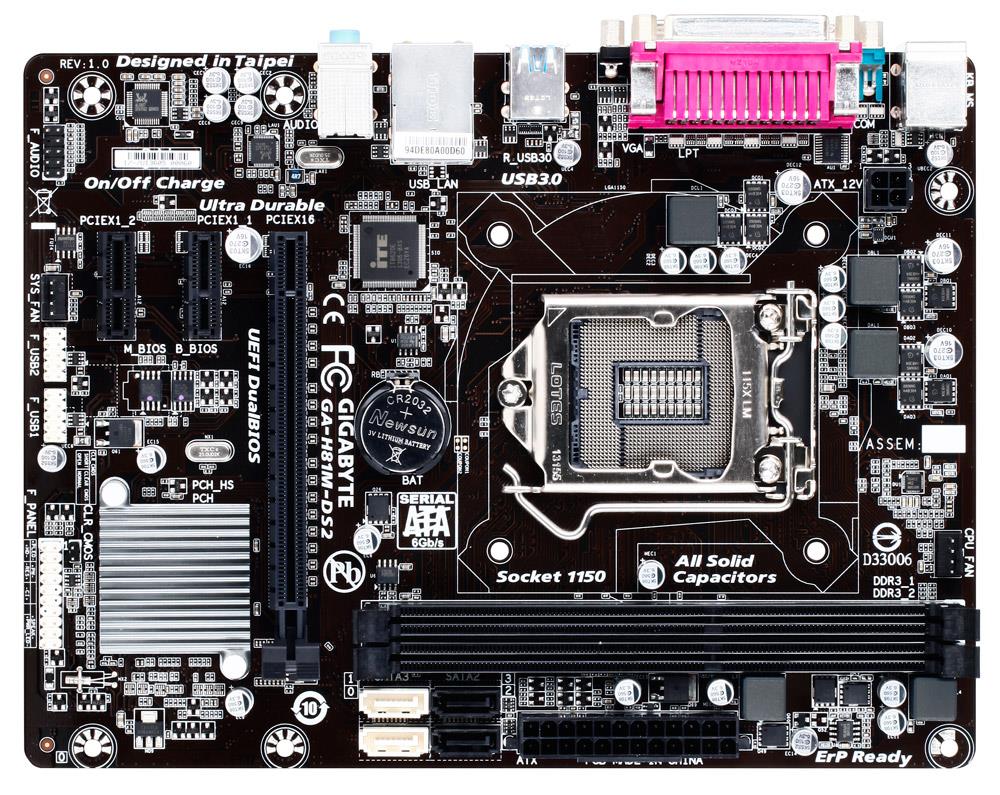 Gigabyte GA-H81M-DS2, H81, DualDDR3-1600, SATA3, mATX